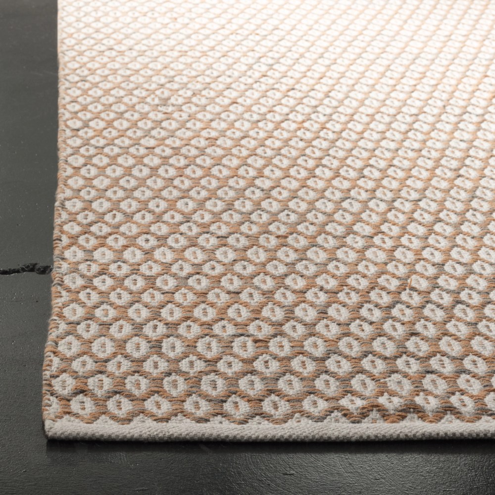 SAFAVIEH Montauk Crystal Geometric Cotton Area Rug, Orange/Ivory, 5" x 8" - Image 2