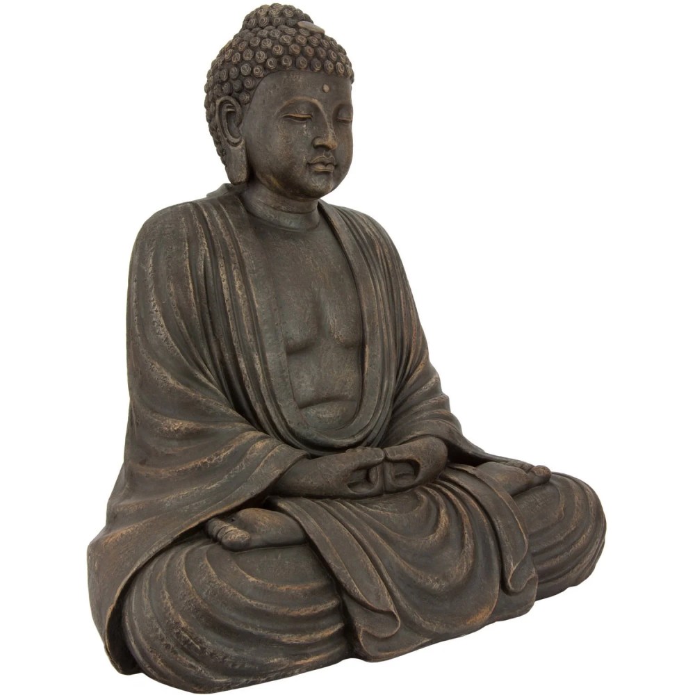 Oriental Furniture 2 1/2 Ft Tall Japanese Sitting Buddha Statue - Image 2
