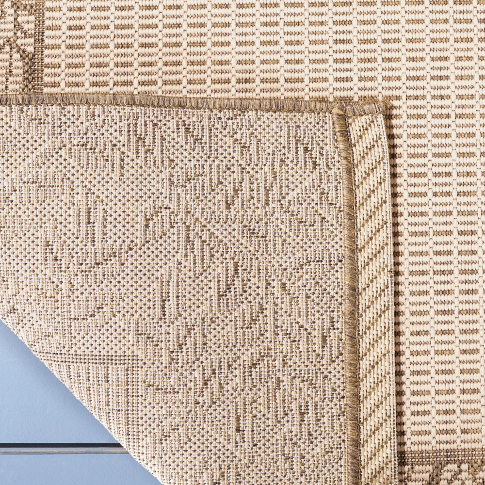 SAFAVIEH Courtyard Regent Oriental Indoor/Outdoor Area Rug, Natural/Brown, 5'3" x 7'7" - Image 2