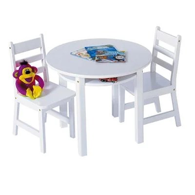 Lipper International 524W Child's Round Table and 2-Chair Set, White - Image 5