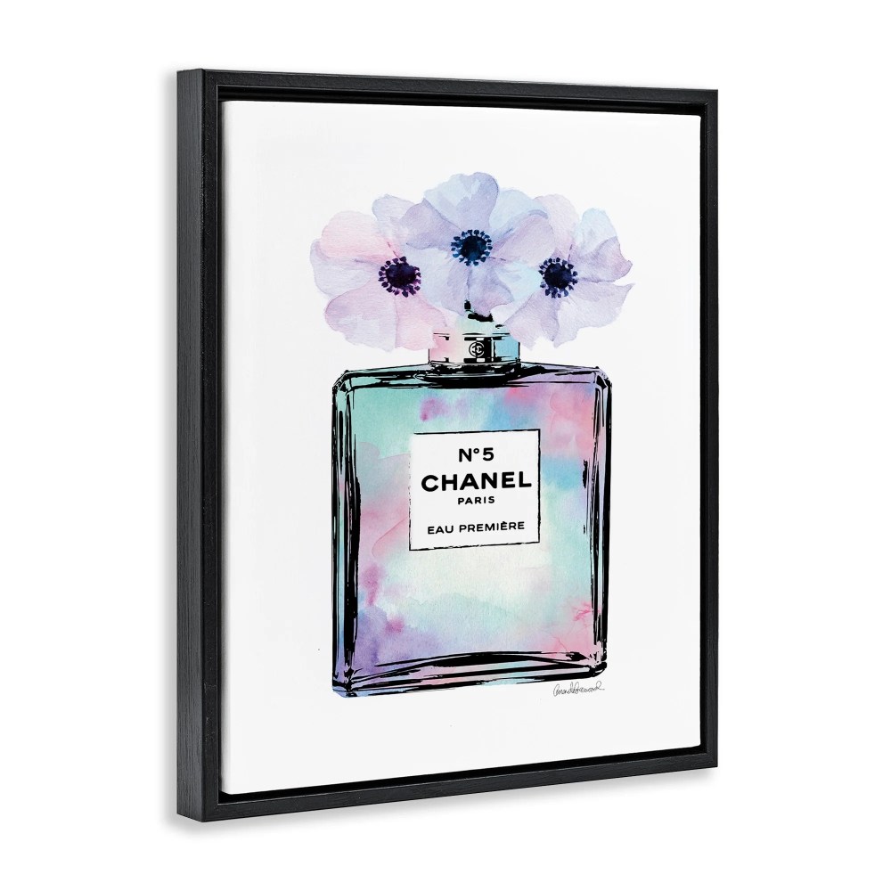 Stupell Industries Purple Flower Perfume Glam Fashion Design Jet Black Framed Floating Canvas Wall Art, 1620, by Amanda Greenwood - Image 4