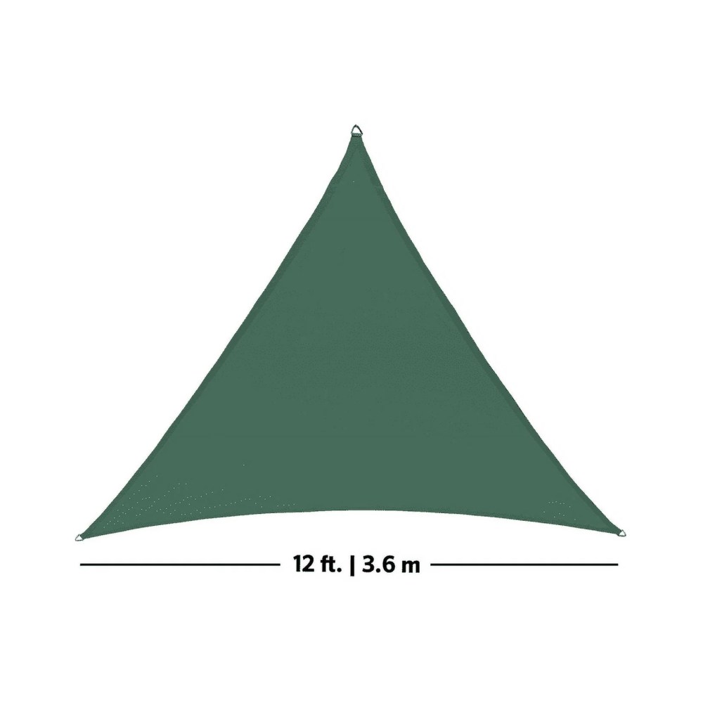 Coolaroo Coolhaven Outdoor Sun Shade Sail With Hardware Kit 95 UV Block Protection for Garden, Patio, Backyard, 12" Triangle, Heritage Green - Image 6