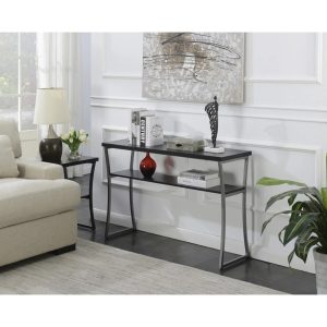 X-Calibur Console Table,Black Woodgrain