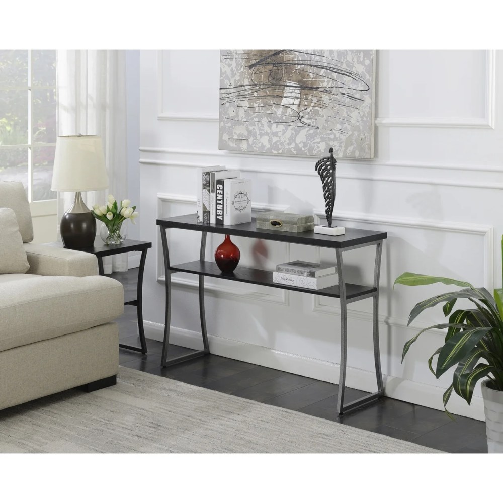 X-Calibur Console Table,Black Woodgrain