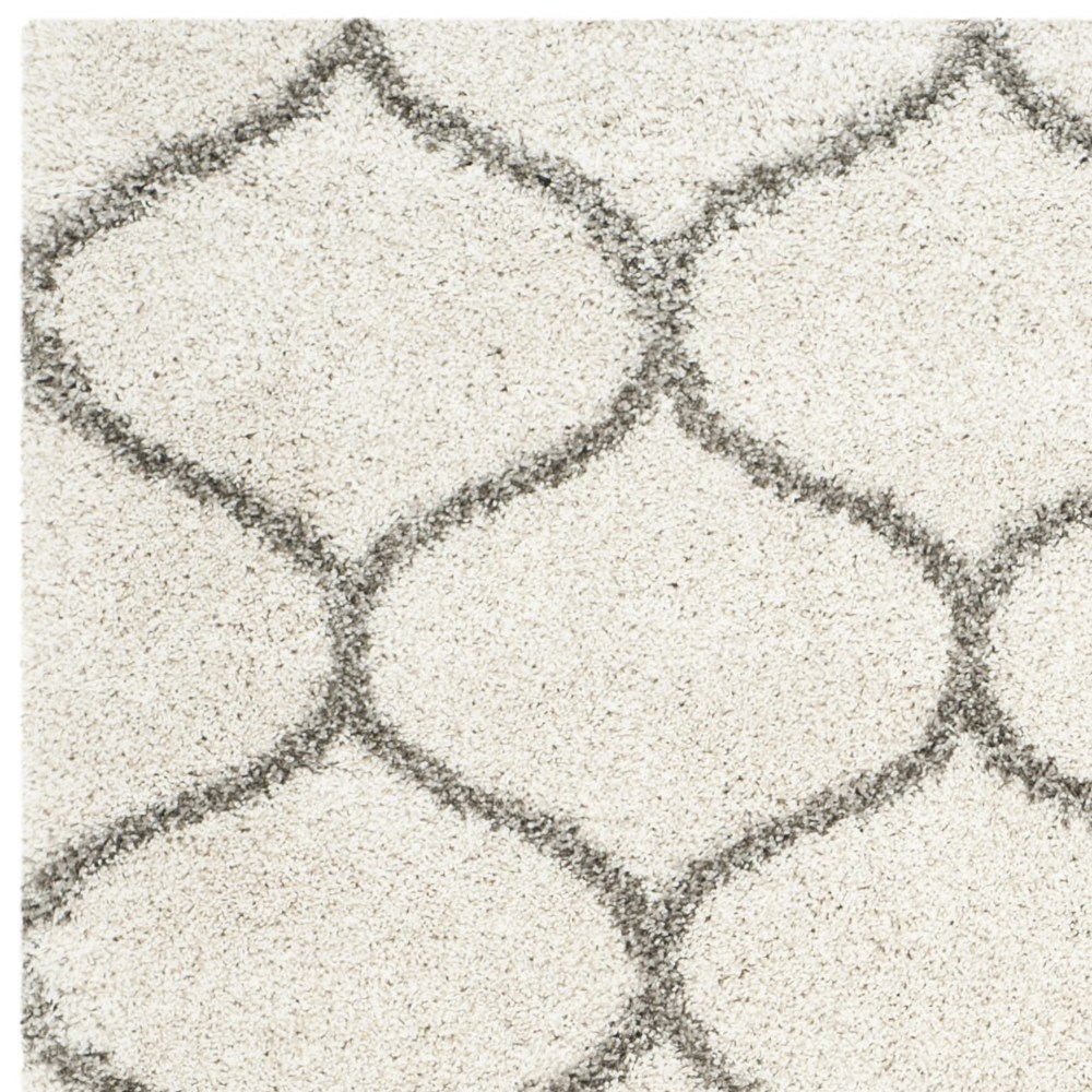 SAFAVIEH Hudson Arline Geometric Shag Area Rug, Ivory/Grey, 9" x 9" Square - Image 3