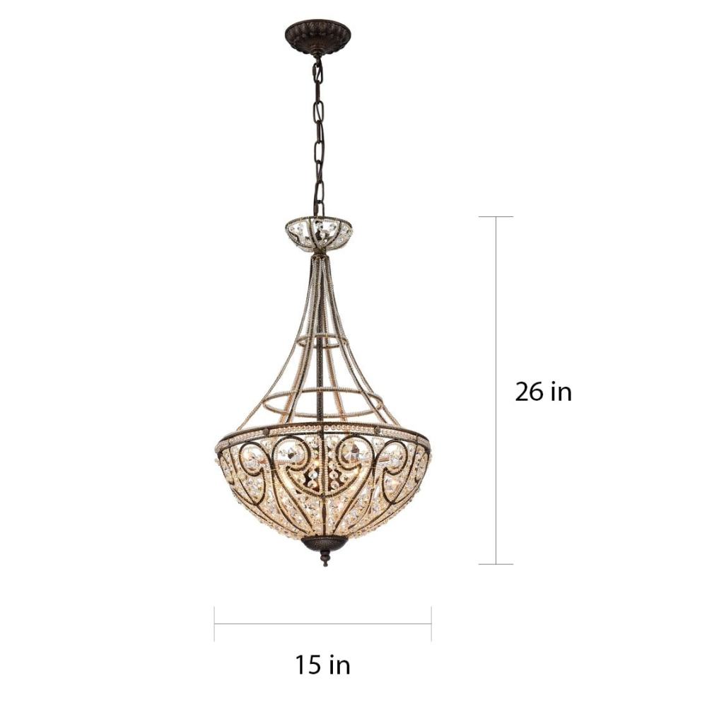 Warehouse of Tiffany Gaspard Gold 4-Light Pendant with Crystal Shade - Image 2