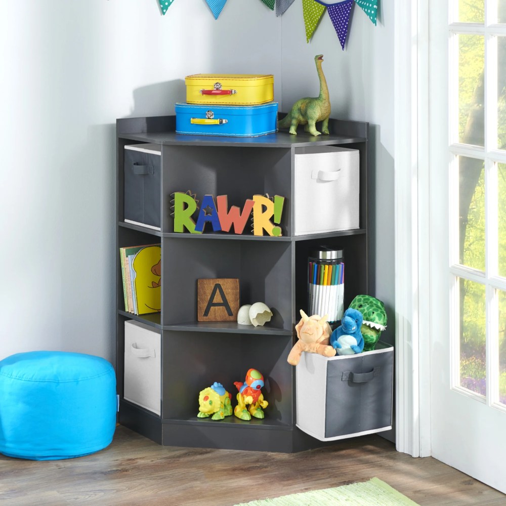 Badger Basket Corner Cubby Storage Unit with Four Reversible Baskets 9.8 Cu ft. - Charcoal - Image 2