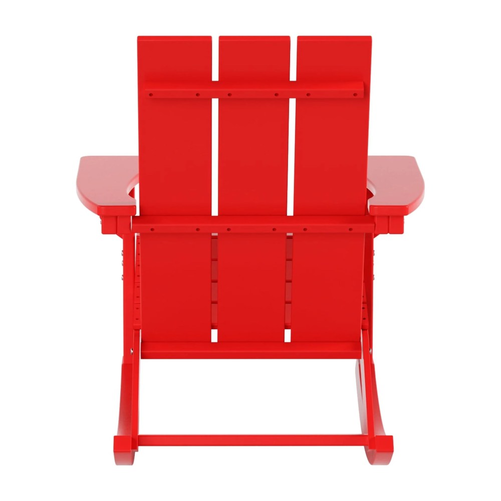 GARDEN Set of 2 Modern Plastic Outdoor Rocking Chairs for Patio Porch, Red - Image 7
