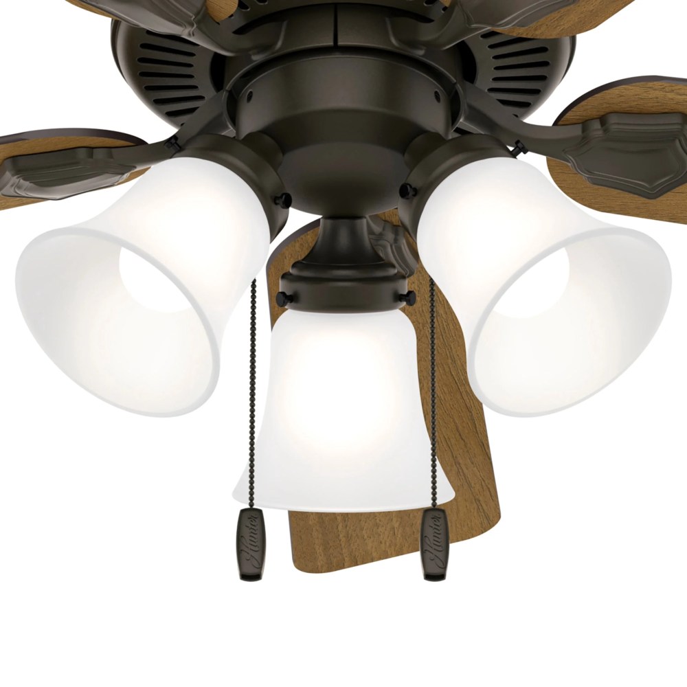 Hunter - Swanson Indoor Ceiling Fan With Light, 44-inch, New Bronze, Traditional-style, 3-speed WhisperWind Motor, 50881, for living rooms, bedrooms, home offices, kitchens - Image 8
