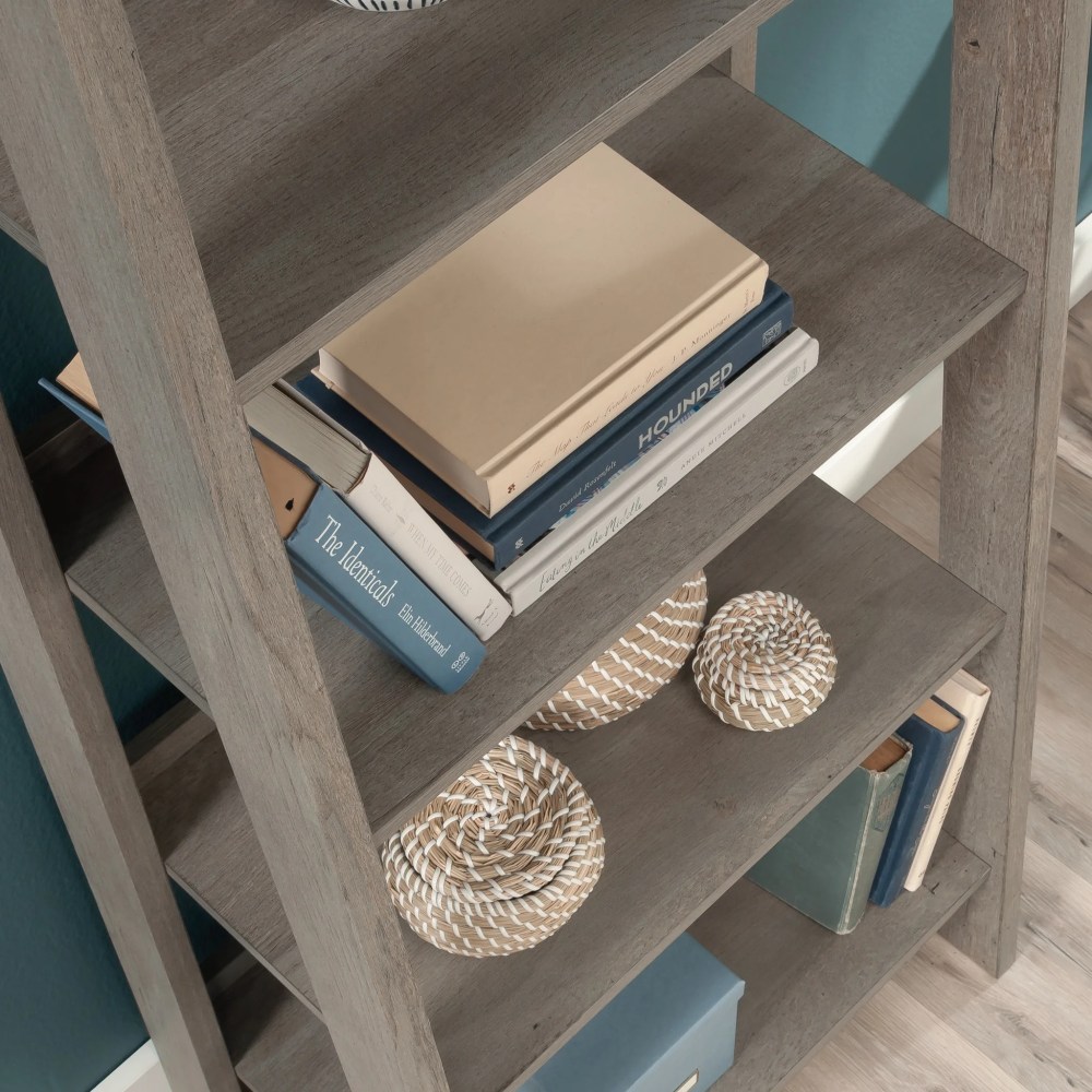Sauder Trestle 5-Shelf Open Display Bookcase, Mystic Oak Finish - Image 6