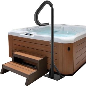 VEVOR Hot Tub Handrail, 360 Rotatable Spa Side Handrail with 35"-57" Adjustable Height,  Rust-proof Aluminum Spa Step Hot Tub Hand Rail with Slide-Under Mount Base for Indoor & Outdoor, 600LBS Capacit