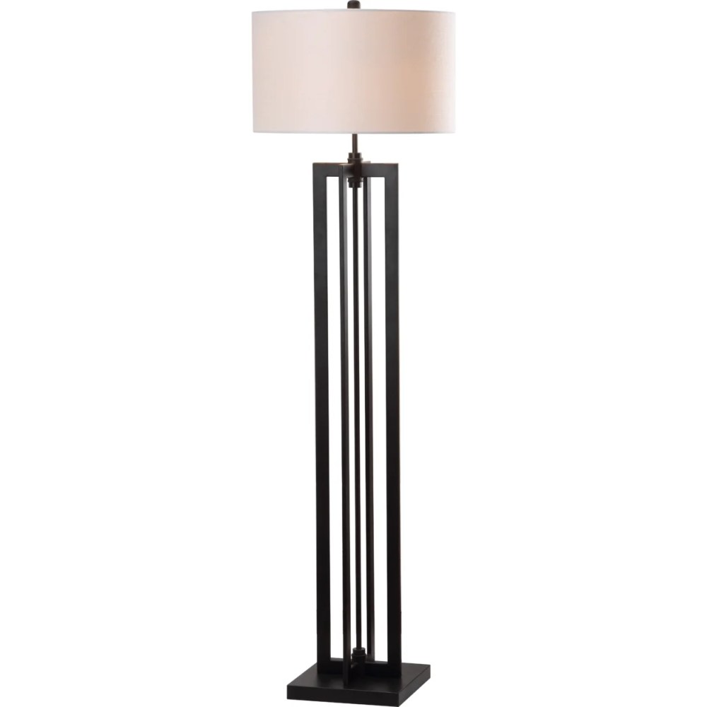 SAFAVIEH Tanya 59 in. H Mid-Century Tower Column Floor Lamp, Black - Image 5