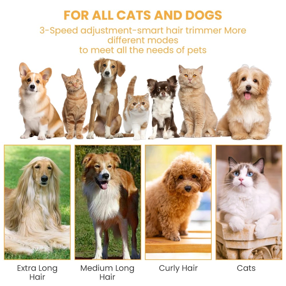 AUOSHI Pet Grooming Vacuum for Dogs & Cats, 13000Pa Suction, 5-in-1 Grooming Kit with Low Noise, 2.5L Dust Cup, Wireless Clippers, Deshedding Brush-Professional At-Home Pet Hair Cleaner - Image 8