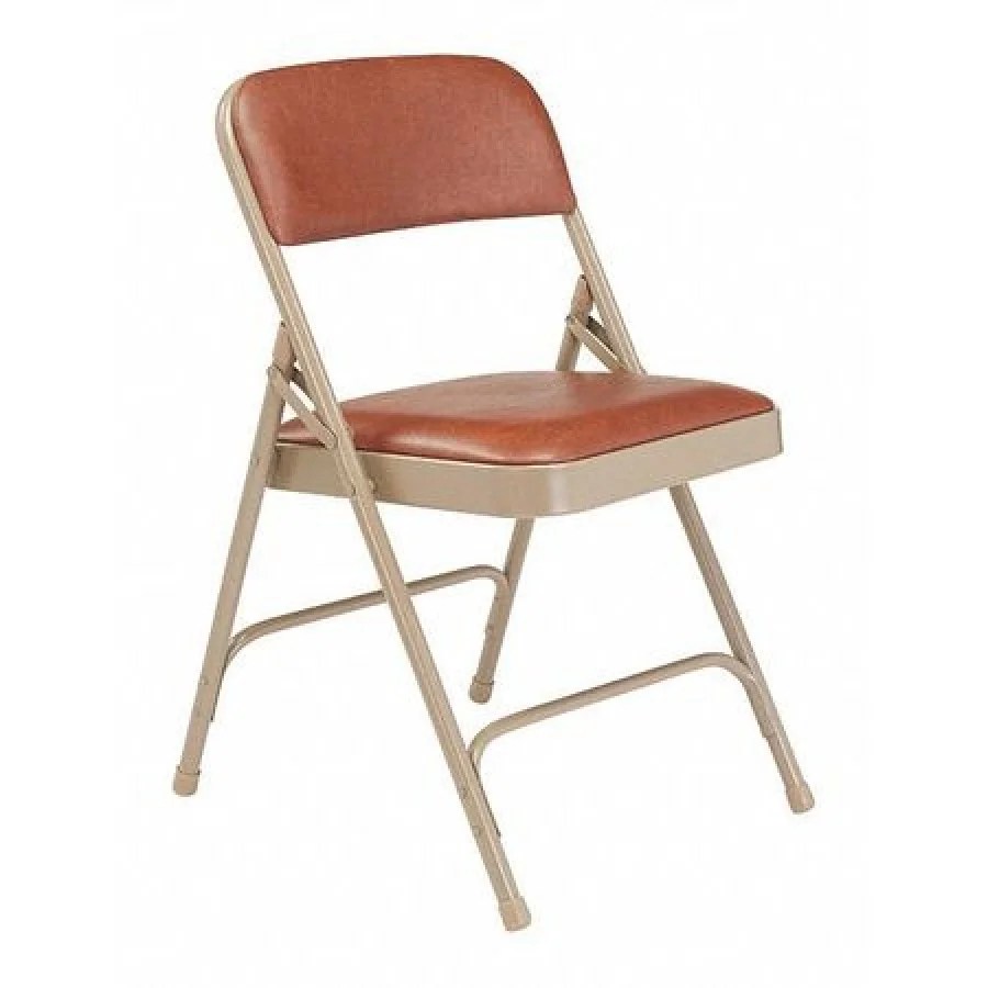 (4 Pack ) NPS 1200 Series Premium Vinyl Upholstered Double Hinge Folding Chair, Honey Brown - Image 5