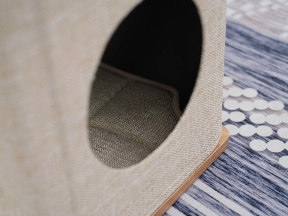Vibrant Life 3-Level 30" Minimalist Cat Tree with Large Condo and Perch, 3 Toys, Beige - Image 12