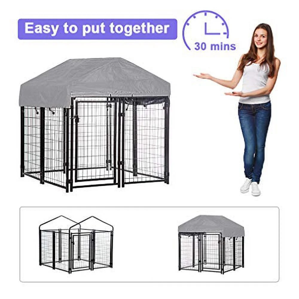 FDW OutDoor Heavy Duty Playpen Dog Kennel with Cover, X-Large, 54"L - Image 2