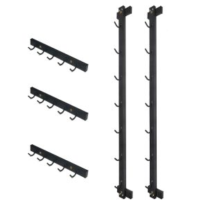 Wall Mounted LAT Pull Down Bar Organizer with Hooks, Home Gym Attachment Storage Rack for LAT Pulldown Attachments, Cable Attachment Rack for Gym Accessories