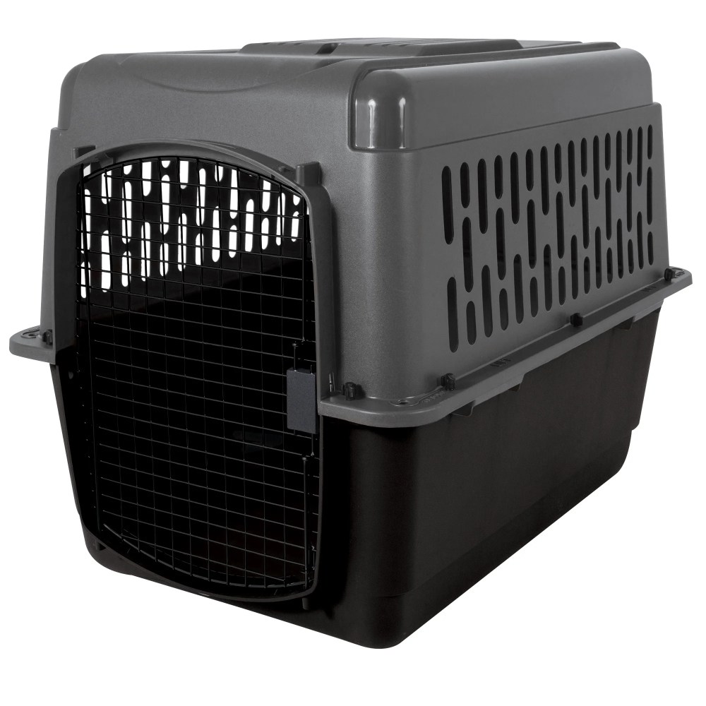 Petmate Pet Porter Traditional Travel Dog Kennel Portable Plastic Carrier, Medium 32" for Dogs 30-50 lb, Gray