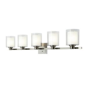 Design House Oslo Modern 5-Light Dimmable LED Vanity Light,  Satin Nickel