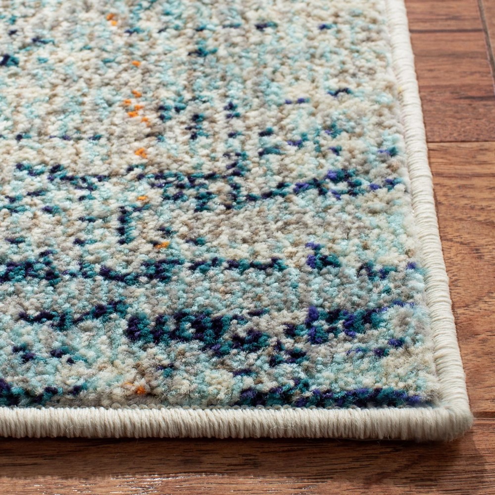 SAFAVIEH Madison Clyde Vintage Abstract Area Rug, Light Blue/Beige, 5'3" x 7'6" - Image 5