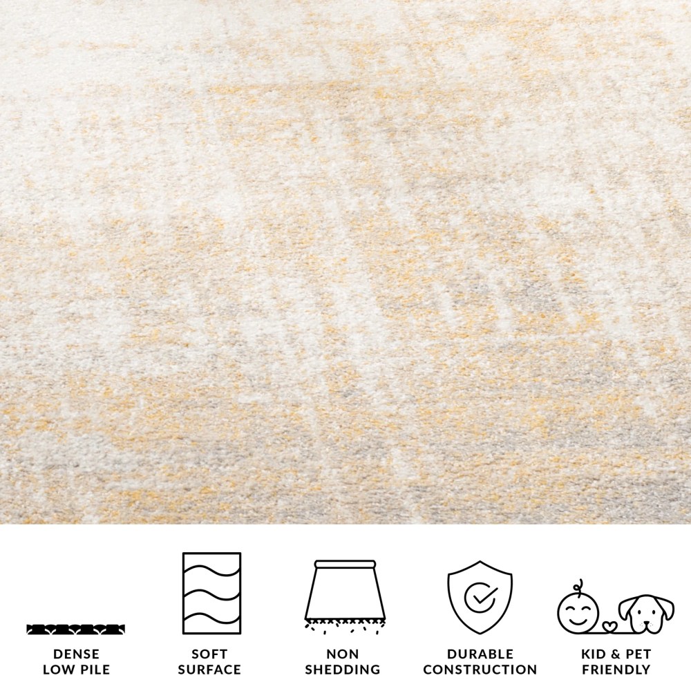 Safavieh Adirondack Boniface Distressed Area Rug, Creme/Gold, 5'1" x 7'6" - Image 2