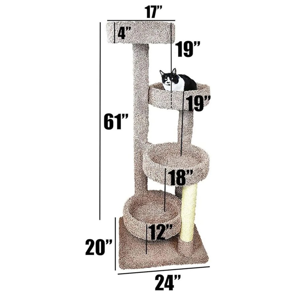 New Cat Condos Solid Wood Large Cat Playground-Color:Brown - Image 2