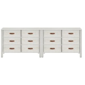 FITUEYES Large White Dresser Set, 12 Drawer Storage Cabinet for Bedroom, 38.1"x15.5"x26.7"