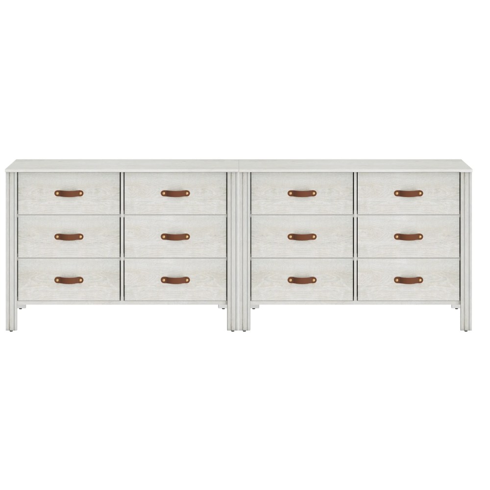 FITUEYES Large White Dresser Set, 12 Drawer Storage Cabinet for Bedroom, 38.1"x15.5"x26.7"