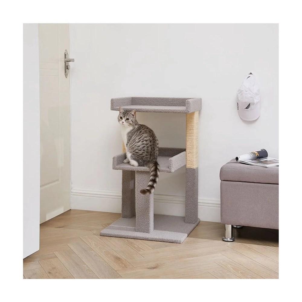 Lulu 2-Tier Cat Tree Tower for Indoor Cats-Large Cat Tower & Cat Condo for Large Cats Cat Tree House:Gray - Image 3