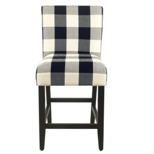 HomePop 24"Classic Parsons Counter Stool - Black and White Plaid