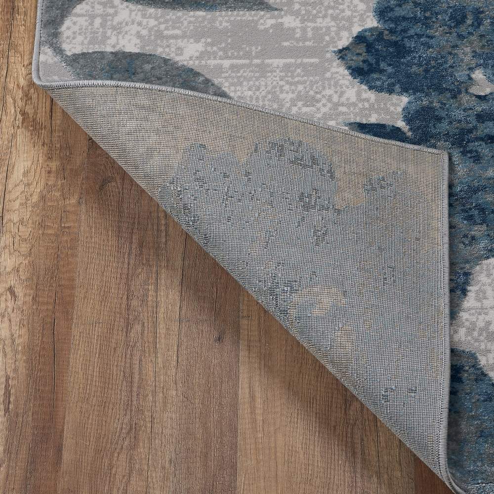 Better Homes & Gardens Blue & Gray Botanical Blooms, Indoor Area Rug, 5" x 7" - Image 4