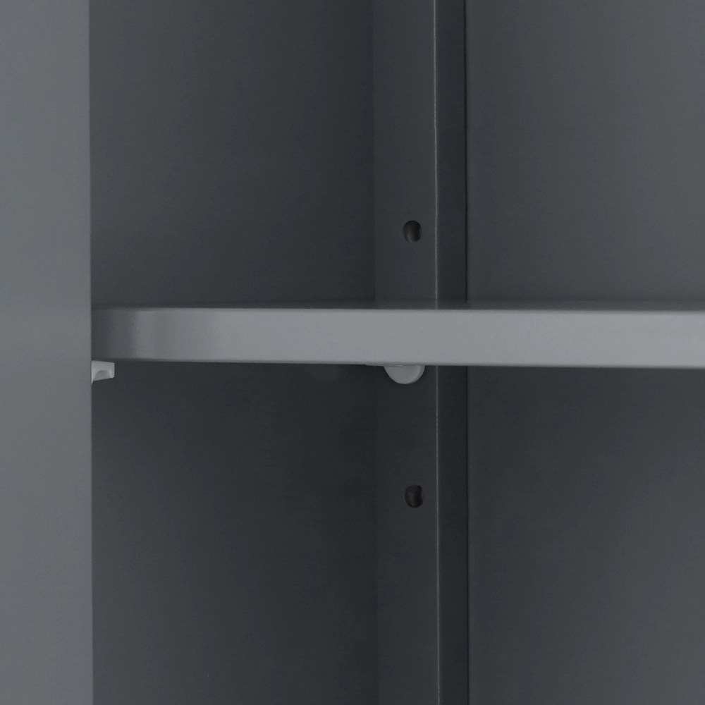 Teamson Home Mercer Freestanding Two-Door Floor Storage Accent Cabinet with Top Drawer, Gray - Image 11