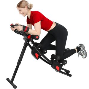 Wostoo Ab Machine Ab Workout Equipment for Core & Abdominal Trainer Fitness Equipment with LCD Display for Home Gym, Black