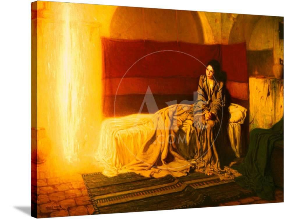 The Annunciation, 1898, Figurative Religion World Culture Stretched Canvas Wall Art by Henry Ossawa Tanner Sold by ArtCom