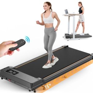 Walking Pad with Incline, Patbrela 2.5 HP Under Desk Treadmill Small with LED Display &Remote Control, 4 in 1 Incline Walking Pad 300 Lbs Portable Treadmill for Home Office
