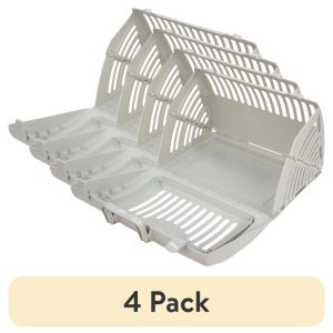 (4 pack) Vibrant Life One Size Plastic Foldable Hard-Sided Cat Carrier,  Gray