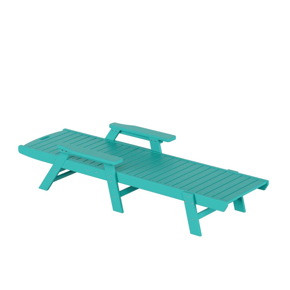 GARDEN Set of 2 Patio Outdoor Chaise Lounge Chair, Turquoise - Image 5