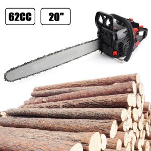 62CC 20 Inch Gas Chainsaws, 2 Cycle Gasoline Chainsaw Gasoline Powered Handheld Cordless Petrol Gasoline Chain Saw Chainsaw for Farm,Garden and Ranch (Black)