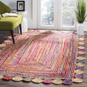 SAFAVIEH Cape Cod Kyle Geometric Area Rug, Red/Multi, 5" x 8"
