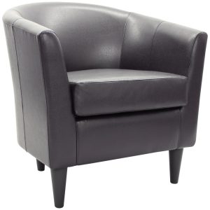 Fox Hill Trading Marlee Faux Leather Club Chair, Brown