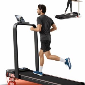 15 Incline Walking Pad Treadmill with Handle Bar - 2.5HP Quiet Folding Treadmill for Home Office Under Desk Portable Walking Pad with 300LBS Capacity