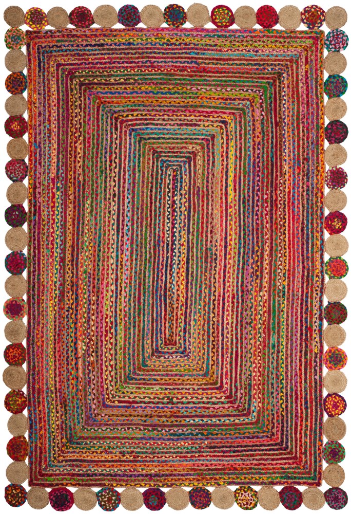 SAFAVIEH Cape Cod Kyle Geometric Area Rug, Red/Multi, 5" x 8" - Image 3
