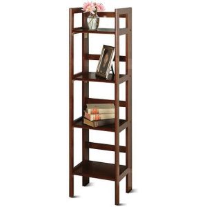 Winsome Wood Terry 4-Tier Foldable Shelf,Narrow,Walnut