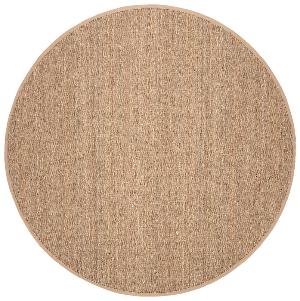 SAFAVIEH Natural Fiber Maisy Solid Area Rug, Natural/Beige, 6" x 6" Round