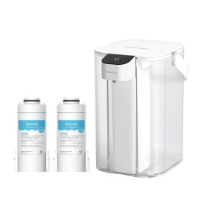Waterdrop Alkaline Electric Water Filter Pitcher,Dispenser,NSF/ANSI 42,200-Gallon,5X Times Long-Life Countertop Water Filter System,Reduce PFOA/PFOS,Chlorine,Lead,15-Cup,White,with 2 Filter