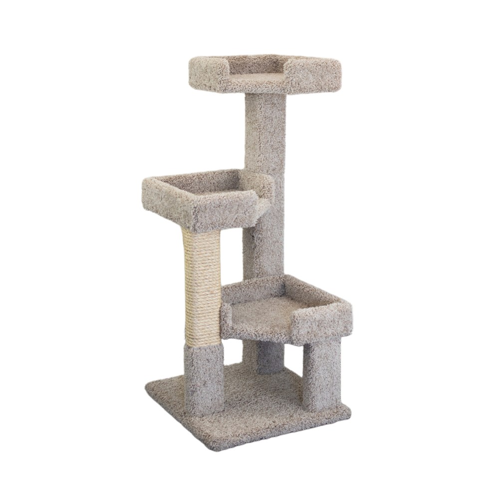 New Cat Condos 3 Level Solid Wood and Carpet Kitty Tree - Image 3