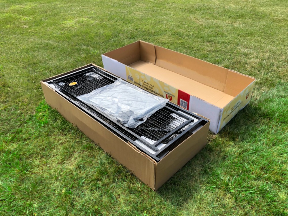 KennelMaster Welded Wire Dog Kennel with Waterproof Cover, Black 8 ft x 4 ft x 6 ft for Indoor & Outdoor Use - Image 3