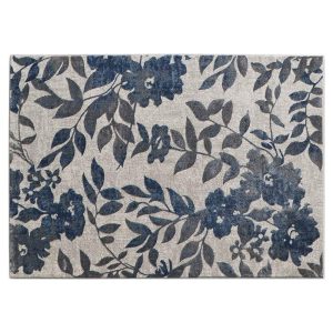 Better Homes & Gardens Blue & Gray Botanical Blooms, Indoor Area Rug, 5" x 7"