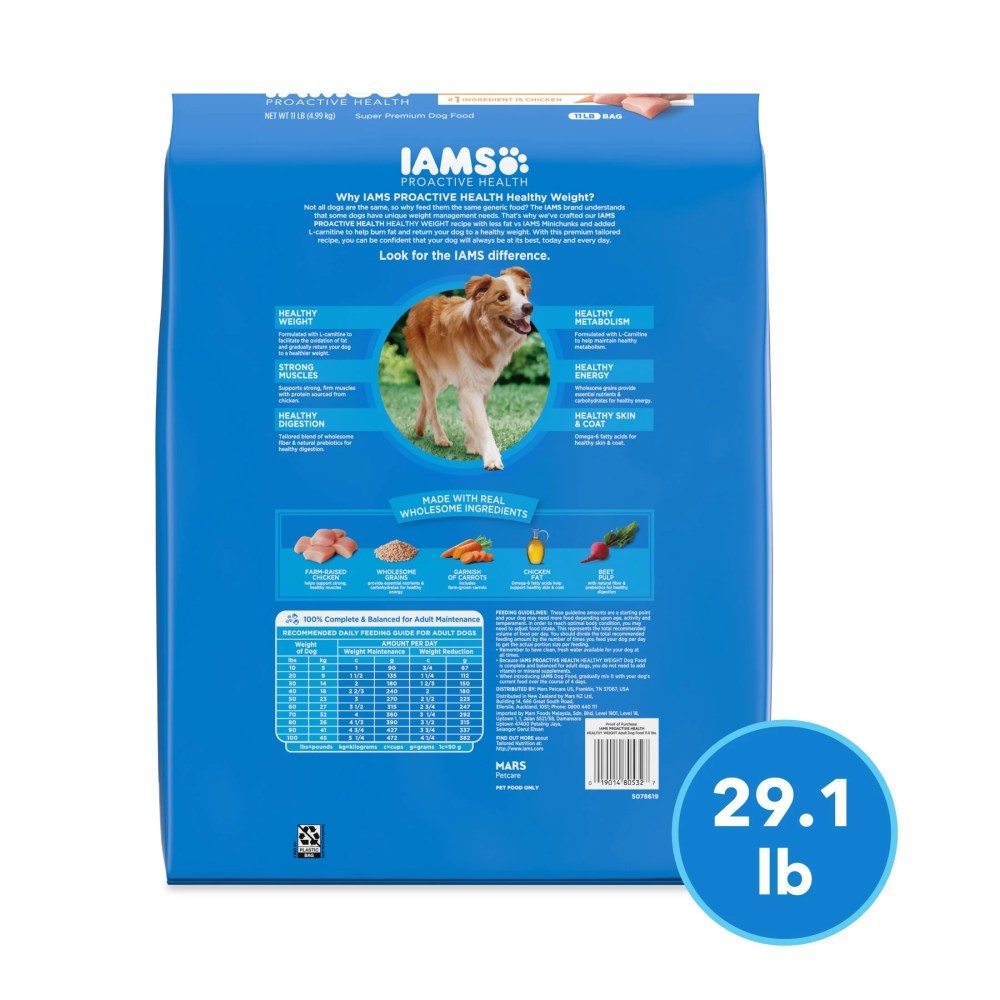IAMS Proactive Health Dry Dog Food for Large Dogs Healthy Weight 29.1 lb Bag - Image 6