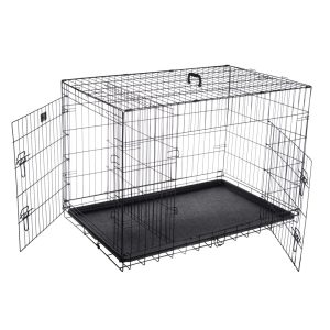 PETMAKER Collapsible 2-Door 42" Pet Kennel & Crate for Dogs with Divider Wall Panel